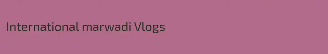International marwadi Vlogs
